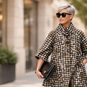 Stylish Geometric Patterned Women's  Jacket